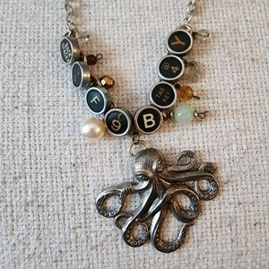 Vintage Style Typewriter Key Nautical Steampunk Necklace